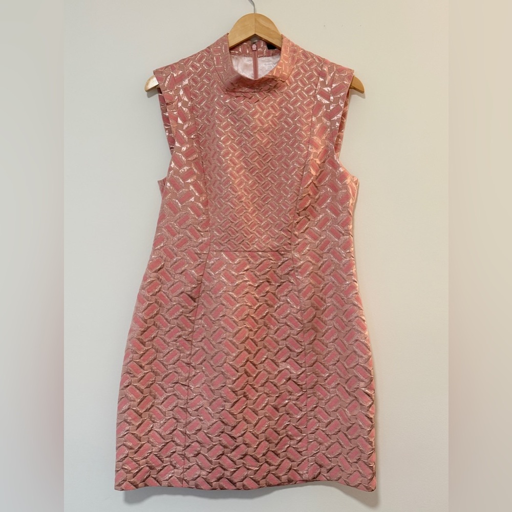 NWOT French Connection Pink Jacquard Mini Dress